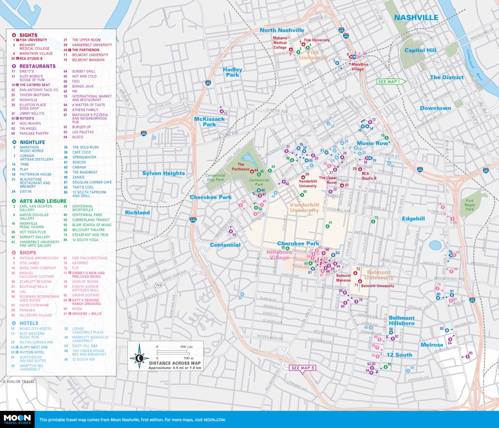 Map of Midtown Nashville