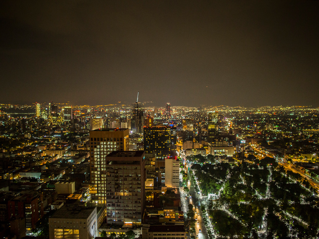 Mexico City skyline at night