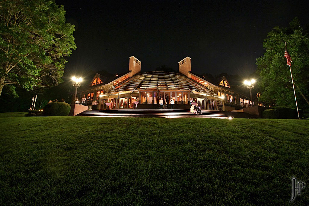 back view of Fontanel Mansion where live music is hosted in the summer