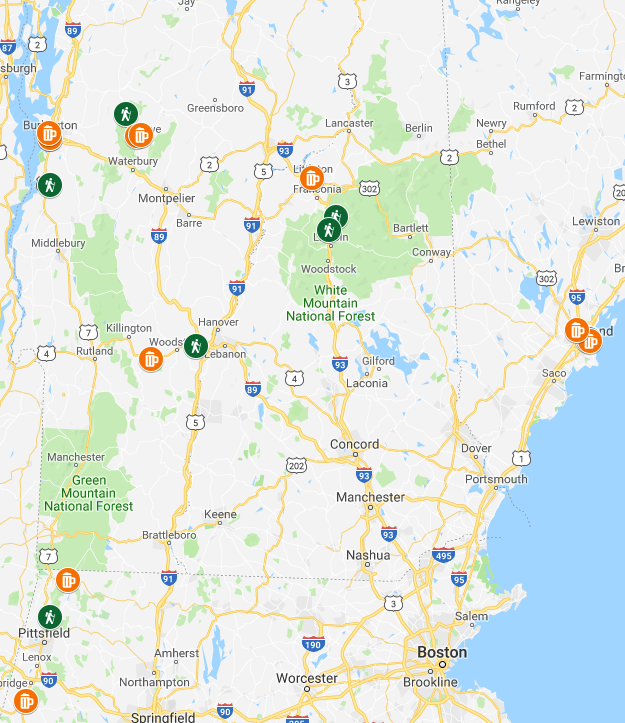 new england brew hike map